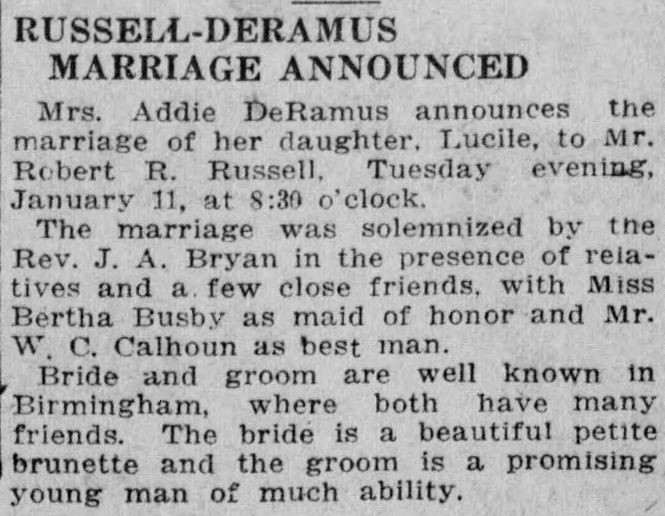 Lucile DeRamus-Robert R. Russell